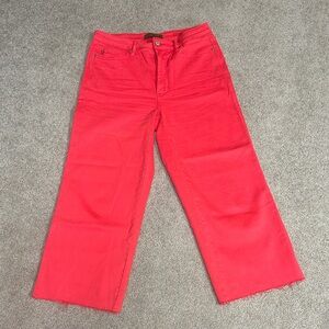 Judy Blue red wide leg cropped jeans